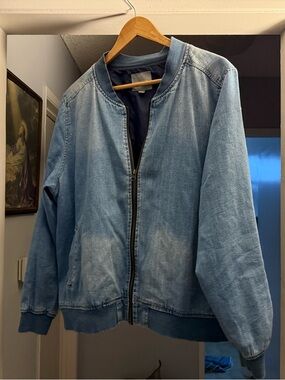Lovesick Light Blue Denim Bomber Jacket